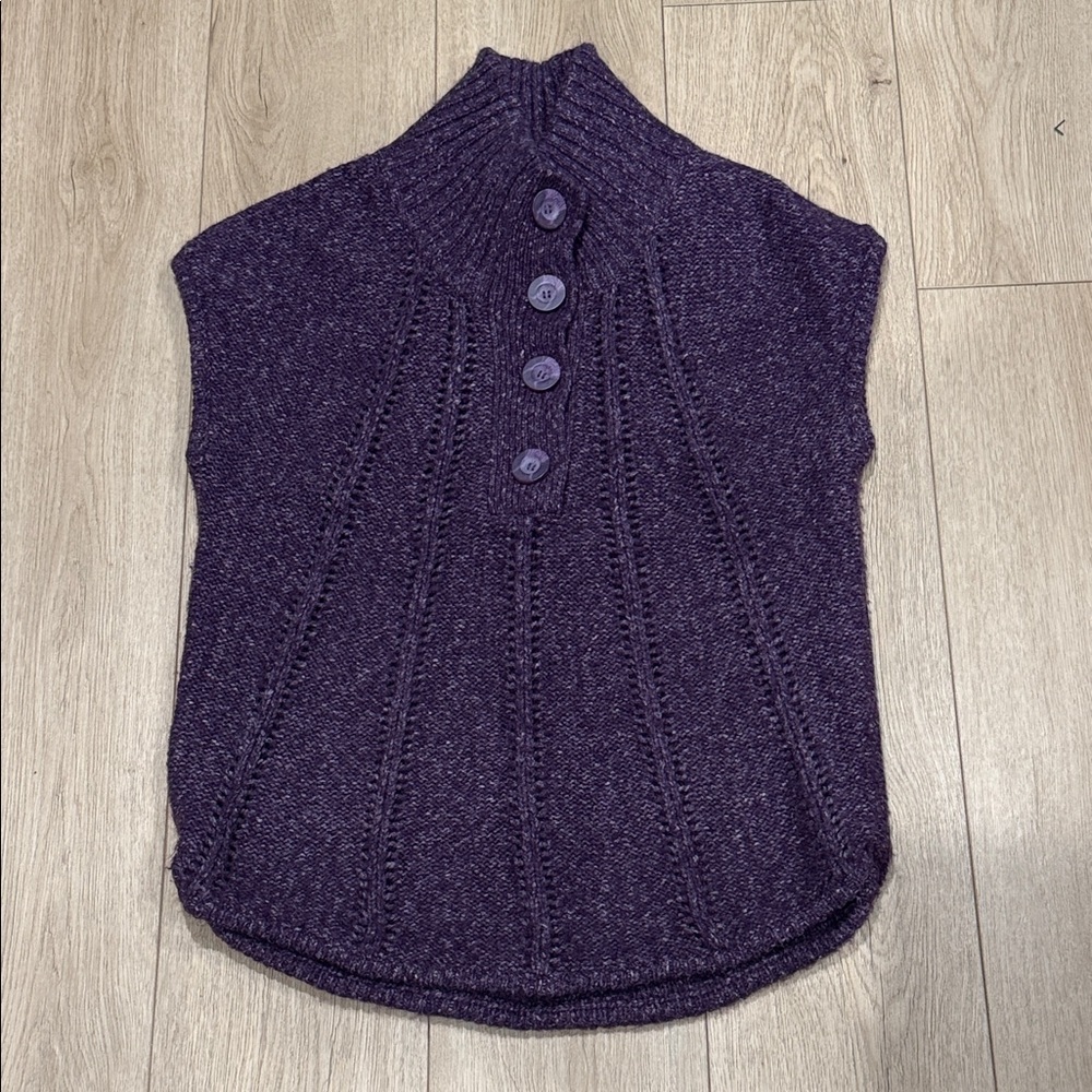 BCBG Maxazria Purple Women's Chunky Sweater Vest Tunic Sz M NEW!